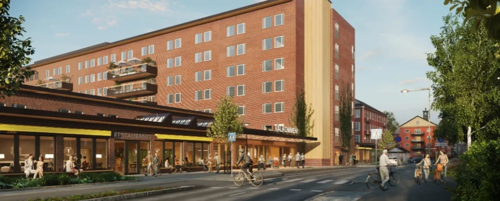 Exteriör av Bromma sjukhus i Stockholm.