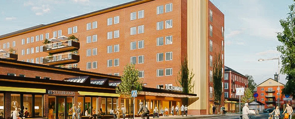 Exteriör av Bromma sjukhus i Stockholm.