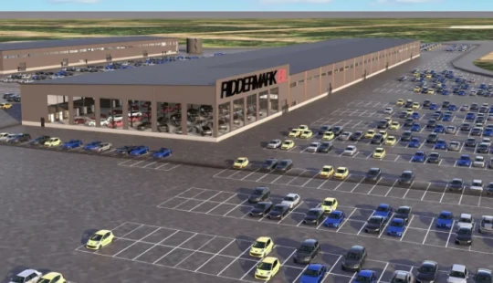 Översiktsvy av Riddermark Bils produktionsanläggning i Strängnäs.